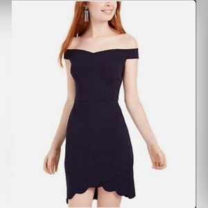 Off-the-shoulder scalloped dress